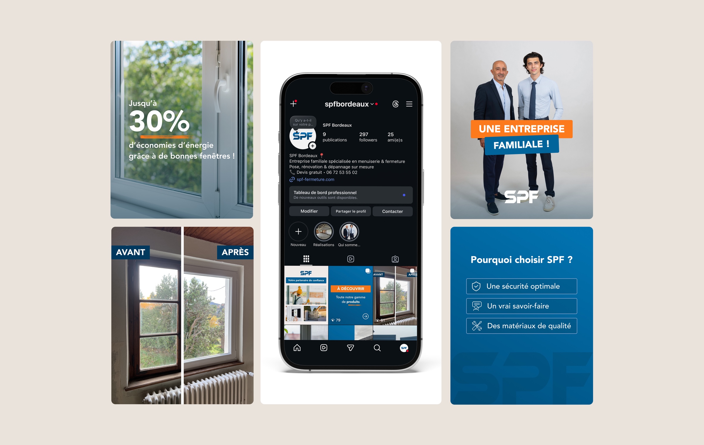 SPF — cartes de visite mobile